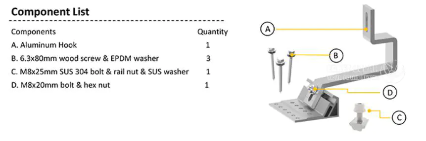 Solar Tile Roof Bracket