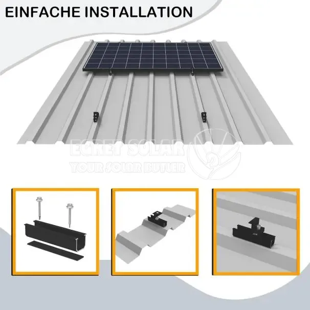 Zonne -zwarte U Rail System Kit
